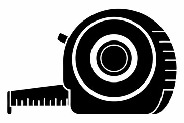 measuring tape silhouette line art vector illustration