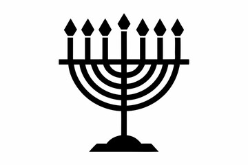 menorah silhouette line art vector illustration