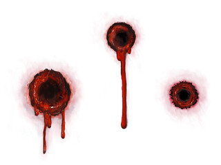 傷痕 　血　 銃創 © MAMO