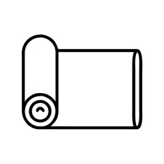 Yoga mat pilates exercise fitness gym workout meditation roll up mat vector outline icon design