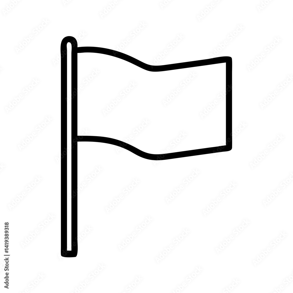 Poster flag icon vector illustration, simple outline flag symbol for web design and mobile apps usage