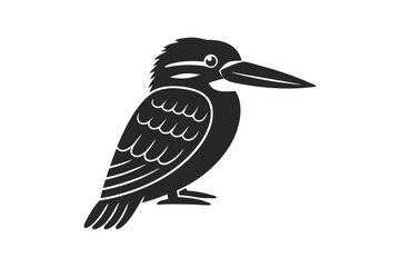 kingfisher bird vector silhouette illustration on white background