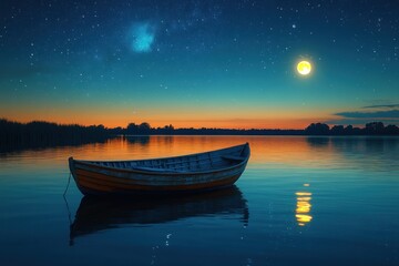 Fototapeta premium Peaceful lake at night