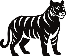 Obraz premium tiger silhouette vector icon