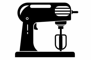 mixer drill silhouette line art vector illustration