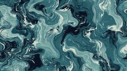 Obraz premium Intricate teal and navy abstract marble design.
