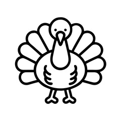 Turkey thanksgiving day clip art vector outline drawing holiday season celebration design icon image