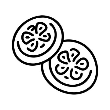 recommend clip art: Cucumber slices vector illustration, fresh cucumbers, healthy food, vegetable slices, outline art