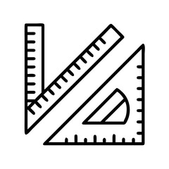 Ruler and set square illustration for geometric drawing and measuring tools design element vector
