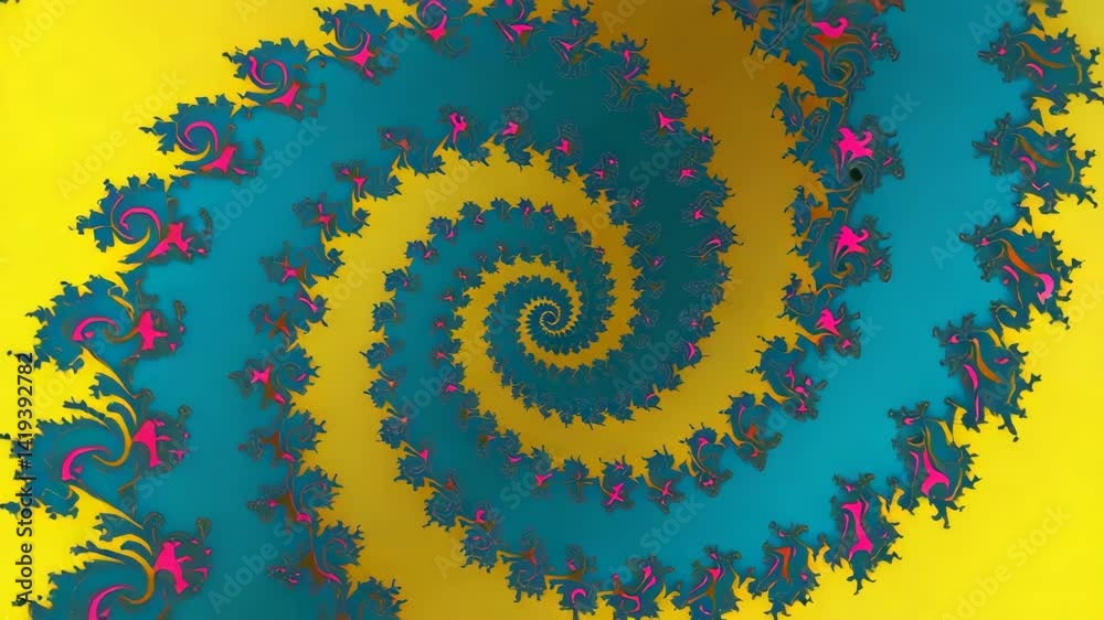 Canvas Prints colorful spiral pattern in psychedelic digital art design