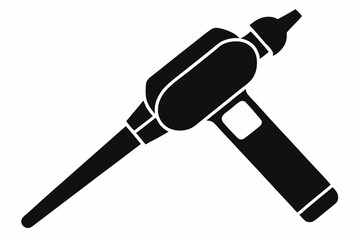 otoscope silhouette line art vector illustration
