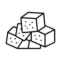 Illustration of sugar cubes pile, sweetener cubes, sugar cubes drawing, sugar cubes isolated, sweet cubes