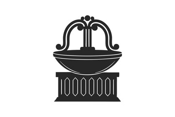 Water fountain icon vector silhouette illustration on white background