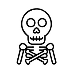 Halloween skull and crossbones vector graphic for spooky season decorations and halloween party