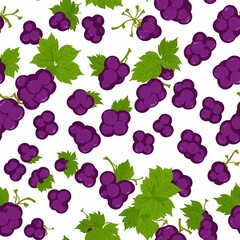 Purple grape fruits pattern vintage retro design wallpaper on plain white clean background simple minimalist concept seamless tiling tile