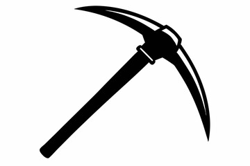 pickaxe silhouette line art vector illustration