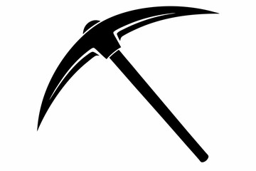 pickaxe silhouette line art vector illustration