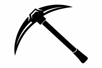 pickaxe silhouette line art vector illustration