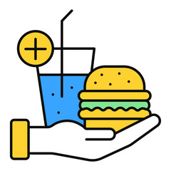 All Inclusive Meals Icon. Full Meal Plan with Food and Drink Included