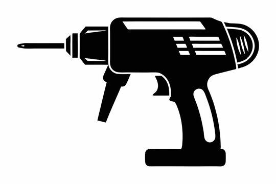 black drill tool isolated on white clip art preview