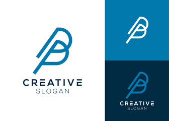 Letter B and P or BP abstract logo design