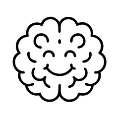 Happy brain illustration for mental health awareness and brain power concept simple design vector
