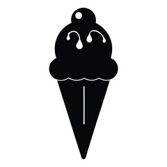 Ice Cream Logo Icon Silhouette Vector Style
