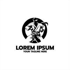 Karate logo design. Karate Martial art Fighter Illustration vector template