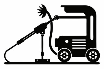 Fototapeta premium power washer silhouette line art vector illustration