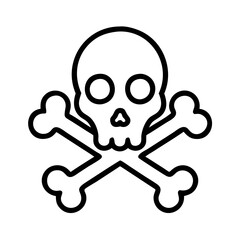 Skull and crossbones vector illustration: danger, pirate, halloween, death, poison, symbol icon