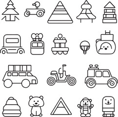 set of children toy vector