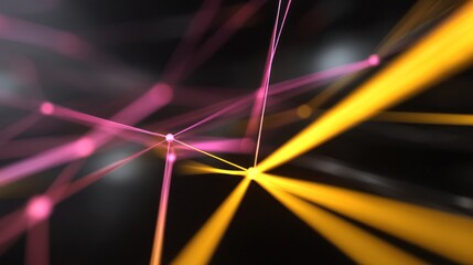 Abstract network of glowing lines and dots