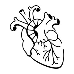 Fototapeta premium A sketchy style icon of human heart tattoo 