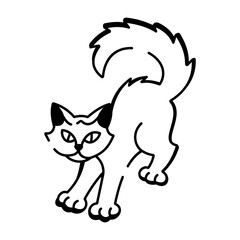 Obraz premium A hand drawn style icon of black cat tattoo 