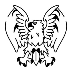 A sketchy style icon of griffin wings tattoo
