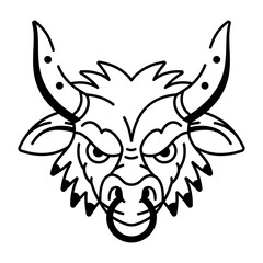 Fototapeta premium A sketchy style icon of minotaur head tattoo 