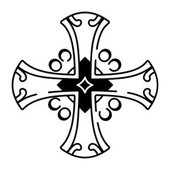 A doodle style icon of holy cross tattoo
