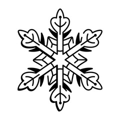 A hand drawn style icon of snowflake tattoo
