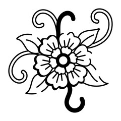 A sketchy style icon of wildflower tattoo
