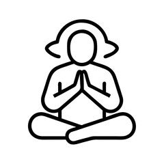 Meditation pose vector graphic for mindfulness and relaxation practice illustration design