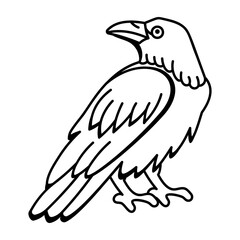 A hand drawn style icon of raven tattoo
