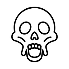 Skull outline drawing vector illustration of human skull anatomy halloween spooky skeleton head art