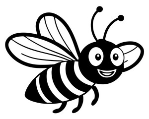 Honey bee mascot character vector silhouette illustration on white background