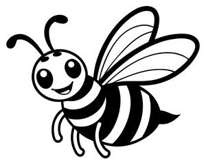 Honey bee mascot character vector silhouette illustration on white background