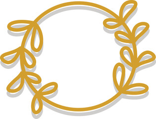 Golden circle border. Cute round frames.