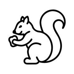 Cute squirrel outline vector illustration for logo design and animal themed graphic projects