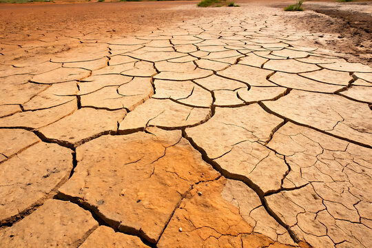 dry cracked earth, Cracked Dry Earth Texture &ndash; Parched Desert Soil Background