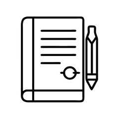Contract document agreement with pen icon vector illustration for legal business work, signing