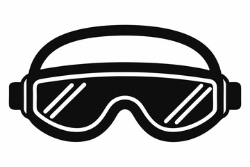 safety goggles silhouette line art vector illustration