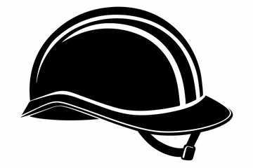 safety helmet silhouette line art vector illustration